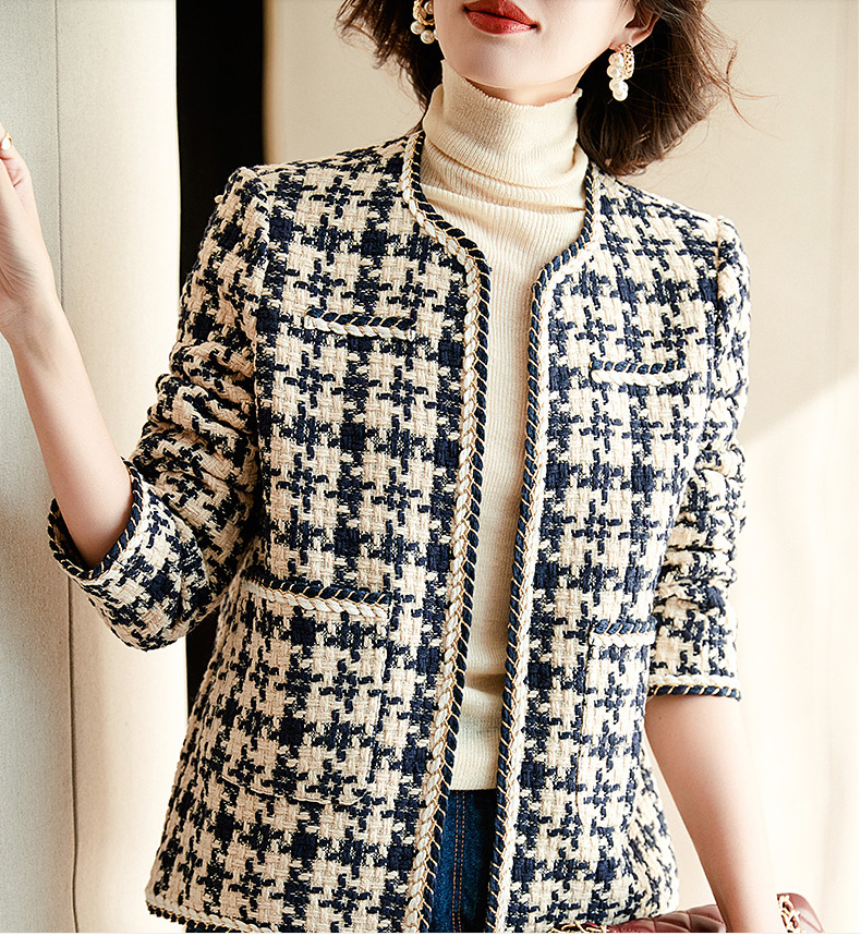 Title 5, Classic Style Soft Tweed Coat For Women