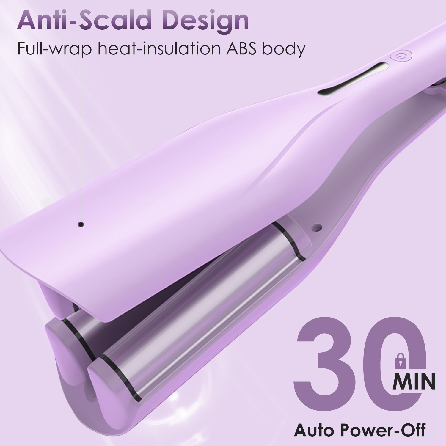 1Pc Hair Iron Curling Waver With Ceramic 1.41inch Barrel Ions Deep Hair Curler Dual Voltage Anti Scald Hair Curling Wand Hair Crimper With 5 Temperature Auto Off 30S Fast Heating 7