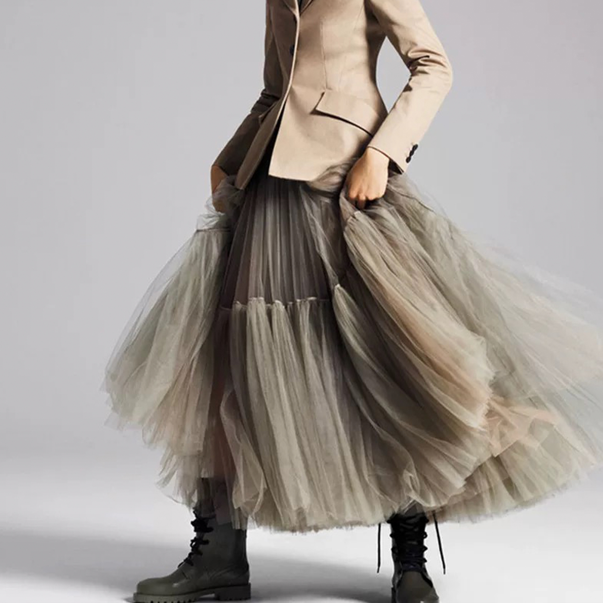 Черная Сетчатая Юбка С Длинным Подолом, Платье Макси, Юбка Средней Длины, Газовая Юбка Design Sense, Большая Свободная Юбка, Весенняя Одежда, Женская Одежда