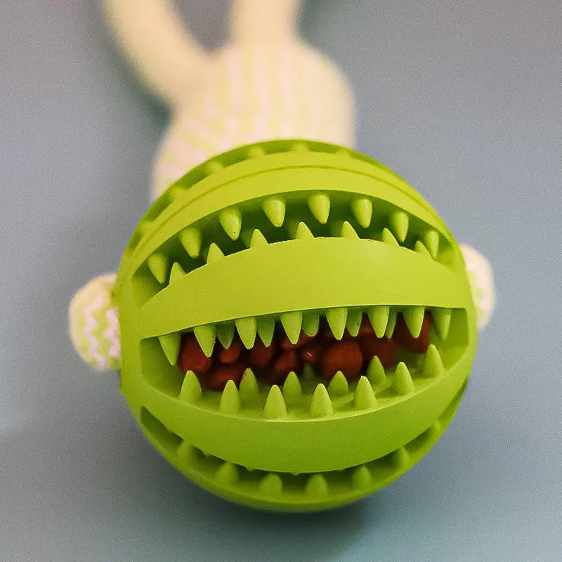 Dog Toys Treat Balls Interactive Hemp Rope Rubber Leaking Balls For Small Dogs Chewing Bite Resistant Toys Pet Tooth Cleaning Bite Resistant Toy Ball For Pet Dogs Puppy – image 4