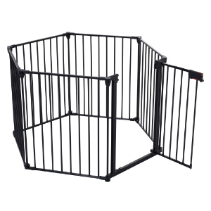 150 Adjustable Safety Gate 6 Panels Play Yard Metal Doorways Fireplace Fence Christmas Tree Fence Gate For House Stairs Gate Prohibited Area Fence ... Black - Shop at LoveMi