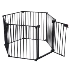 150 Adjustable Safety Gate 6 Panels Play Yard Metal Doorways Fireplace Fence Christmas Tree Fence Gate For House Stairs Gate Prohibited Area Fence ... - View 1
