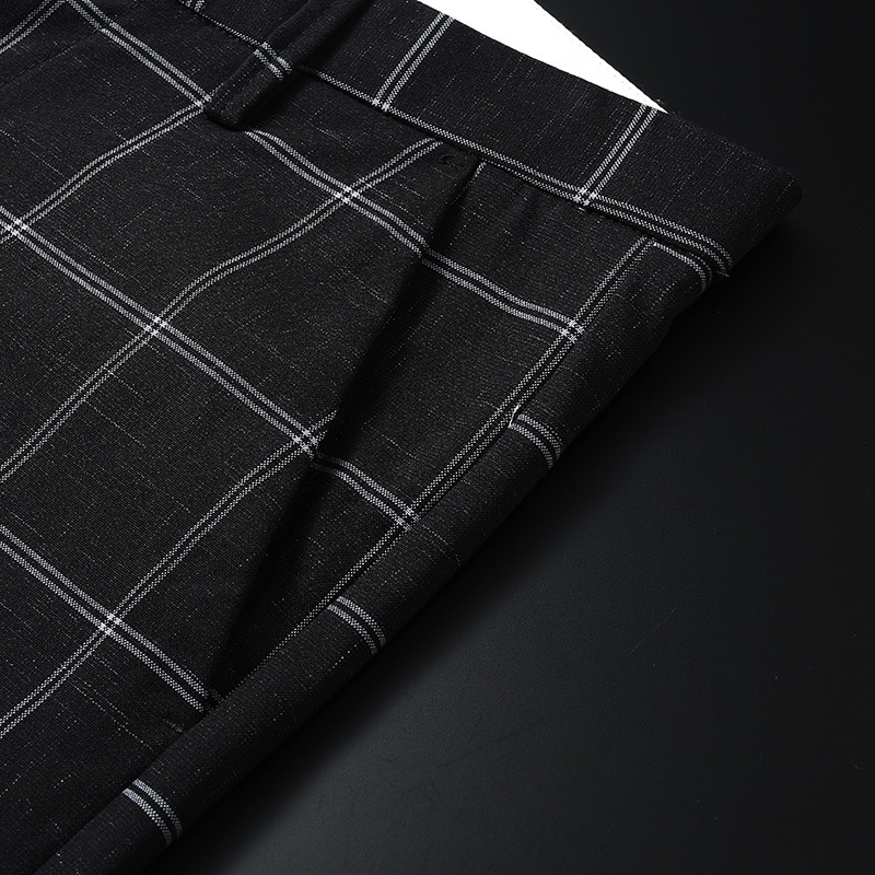 Fashion Plaid Straight Leg Summer Men's Casual Pants