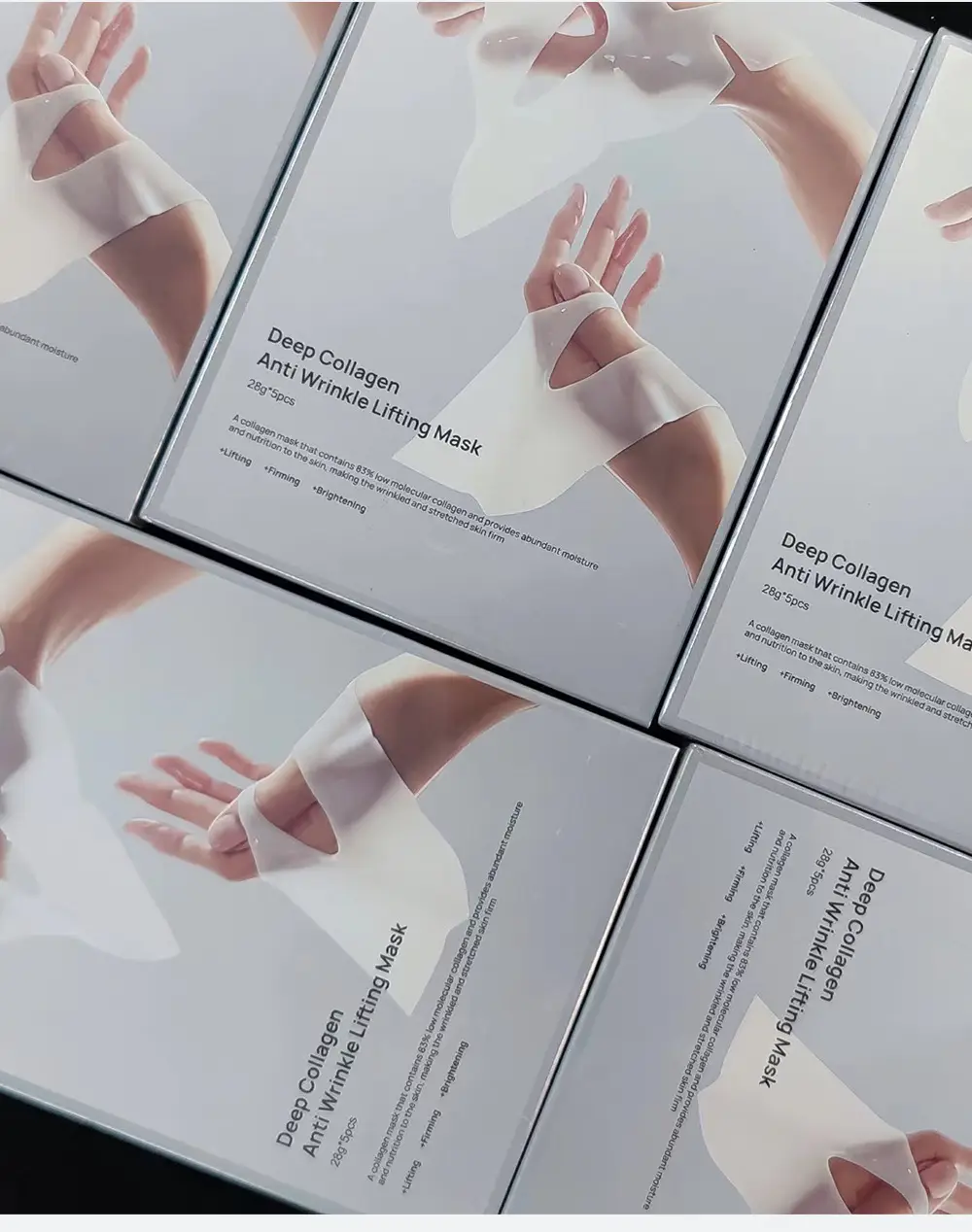 Deep Collagen Facial Mask -gray, Hand Down, No Logo-28ml X 5 Pieces-box
