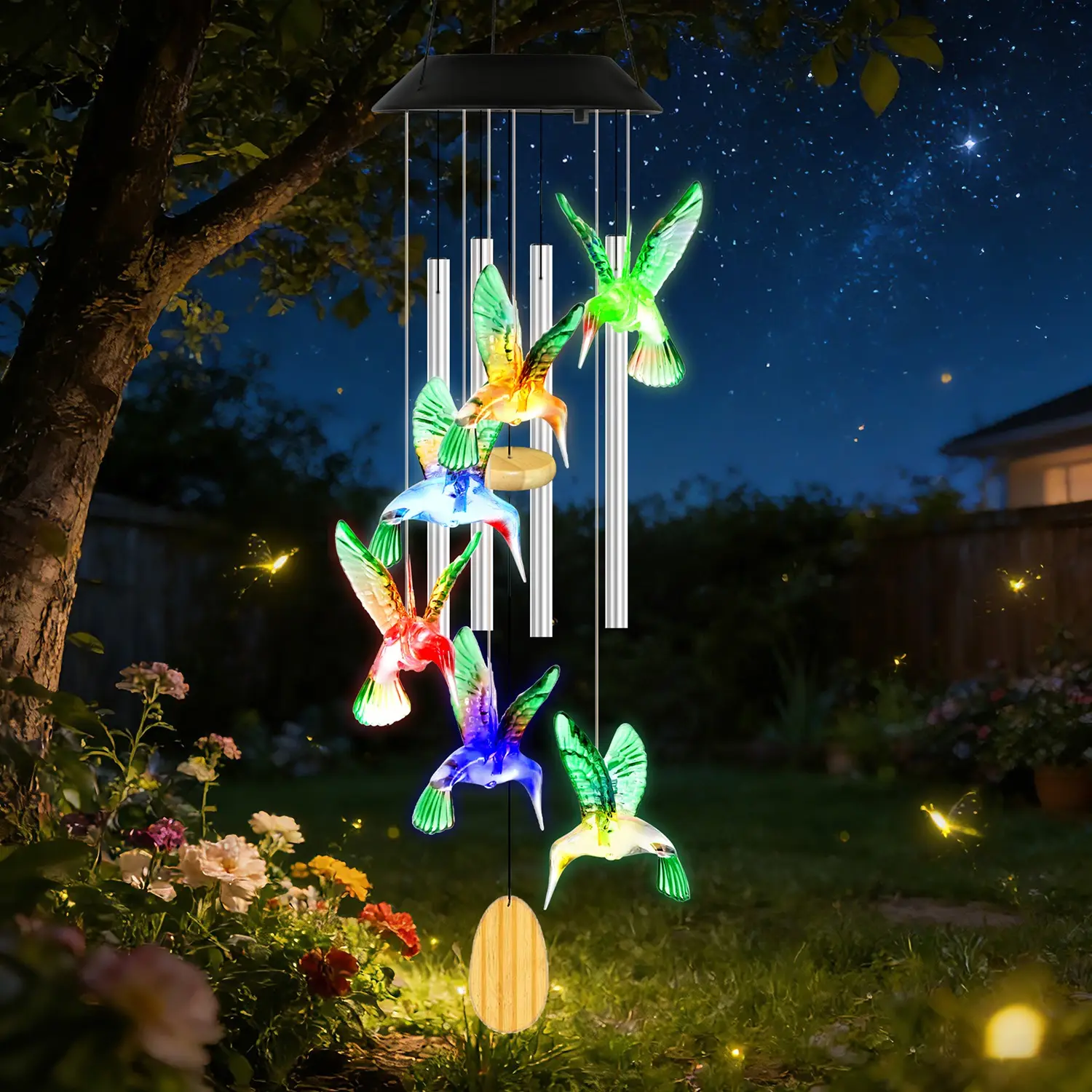 Solar Hummingbird Wind Chime