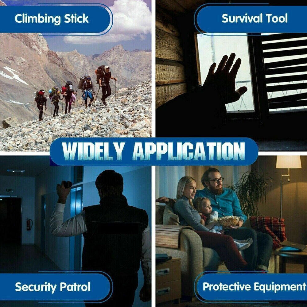 Outdoor Tactical Trekking Poles Retractable Camping Hiking Survival Stick Tools 12