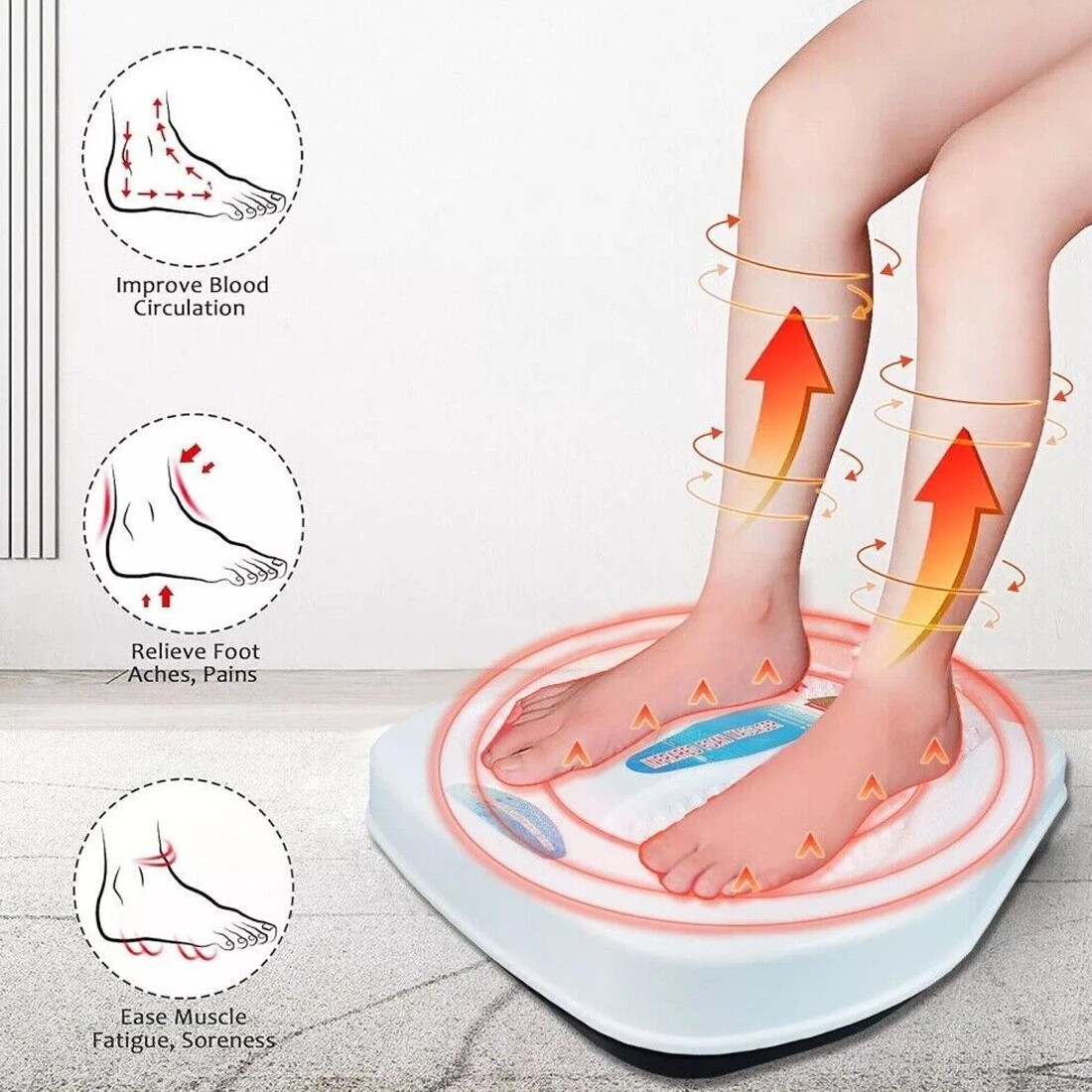 UK New Foot Leg Vibration Blood Circulation Booster Feet Massager With Heated 9 — image 10