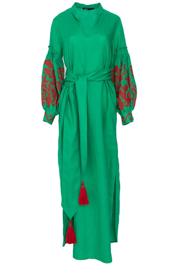 High End Exquisite Embroidery Aggressive Cardigan Skirt Green - Shop at LoveMi