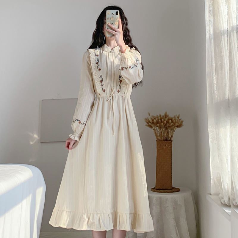 Embroidered A-Line Midi Dress, picture 3 of 5