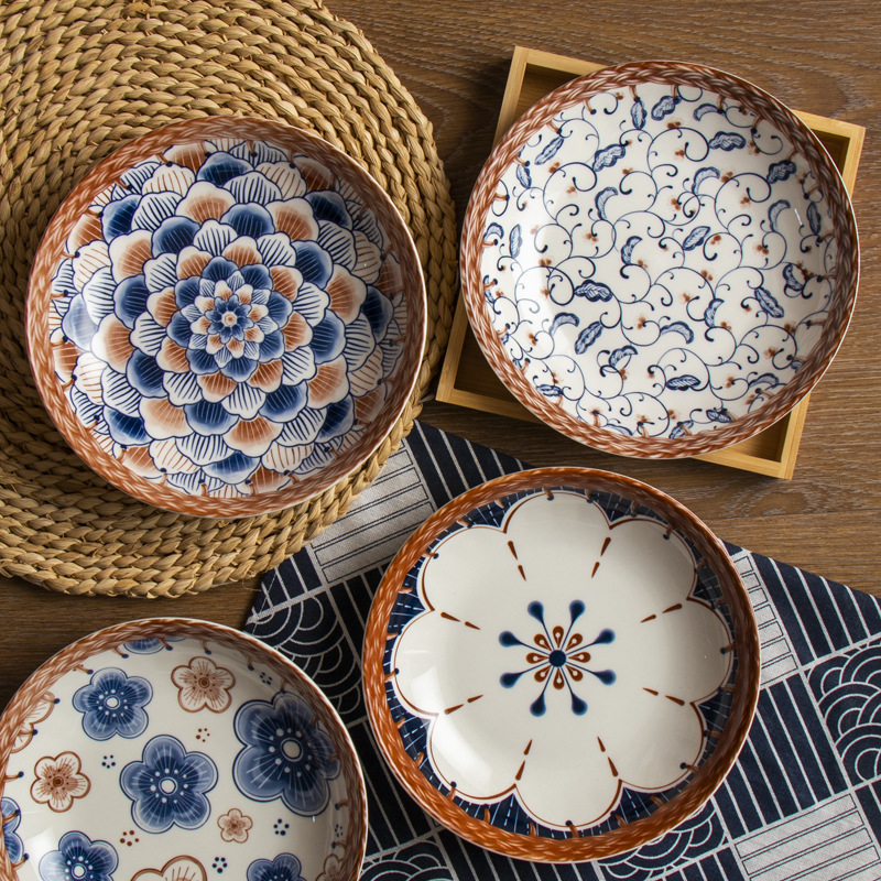Vine Ceramic Underglaze Color Disc Complex Dish Deep Plates Household Creative Tableware - Image 4