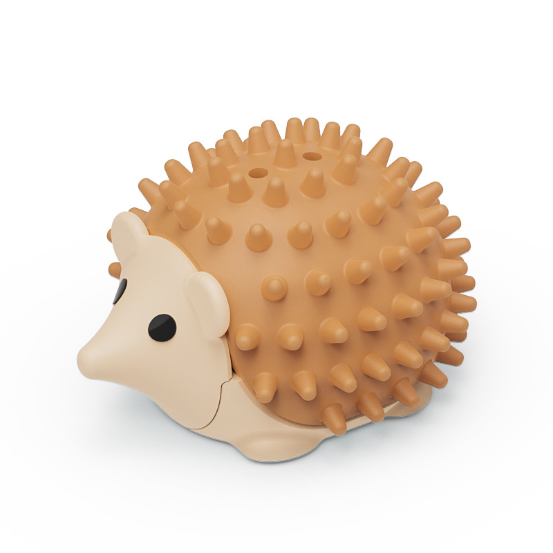 Cat Grooming Brush Wall Mount Scratcher Combo. Fun-- The Cat corner groomer is shaped like a small hedgehog with a furry body, small eyes, and an open 