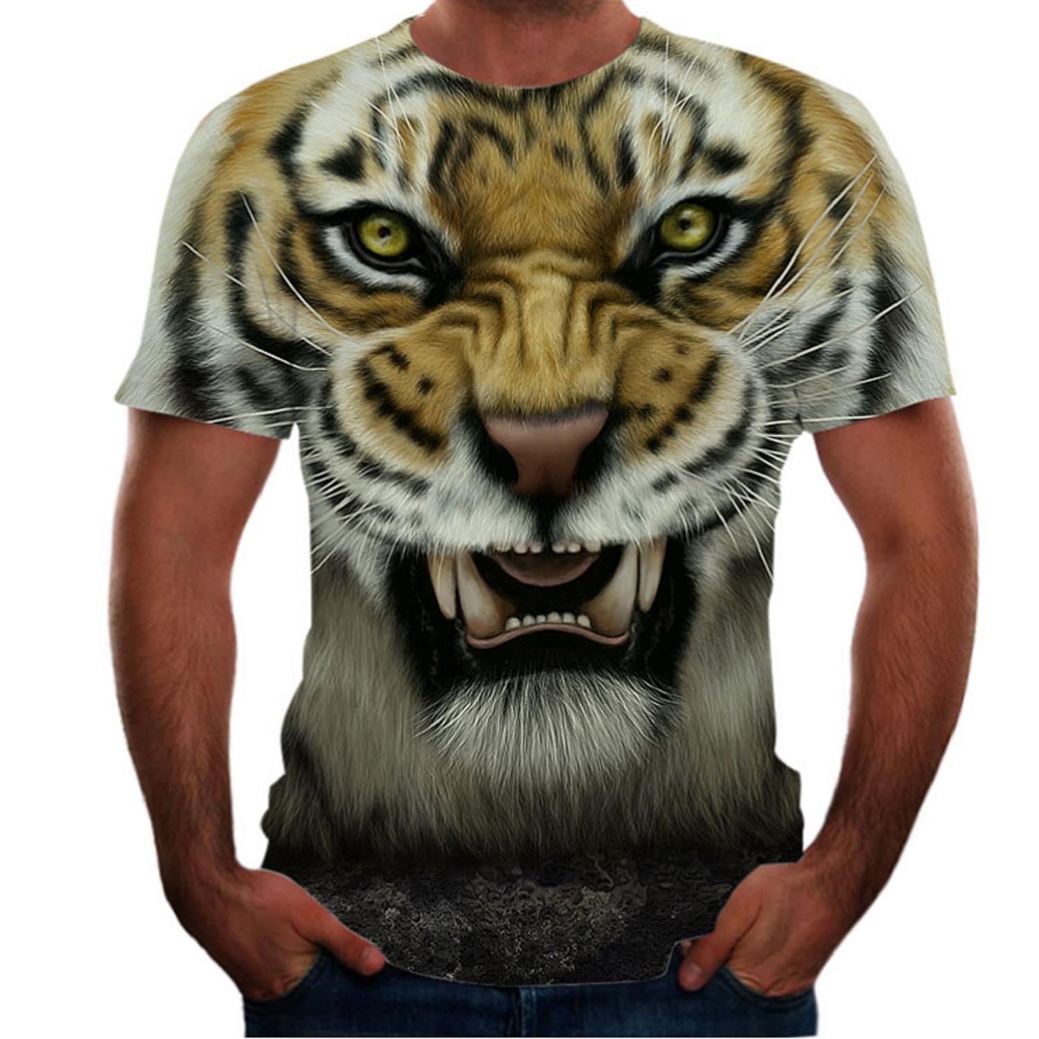 Title 3, Animal Print 3D T-Shirt für Herren Kurzarm Shir...