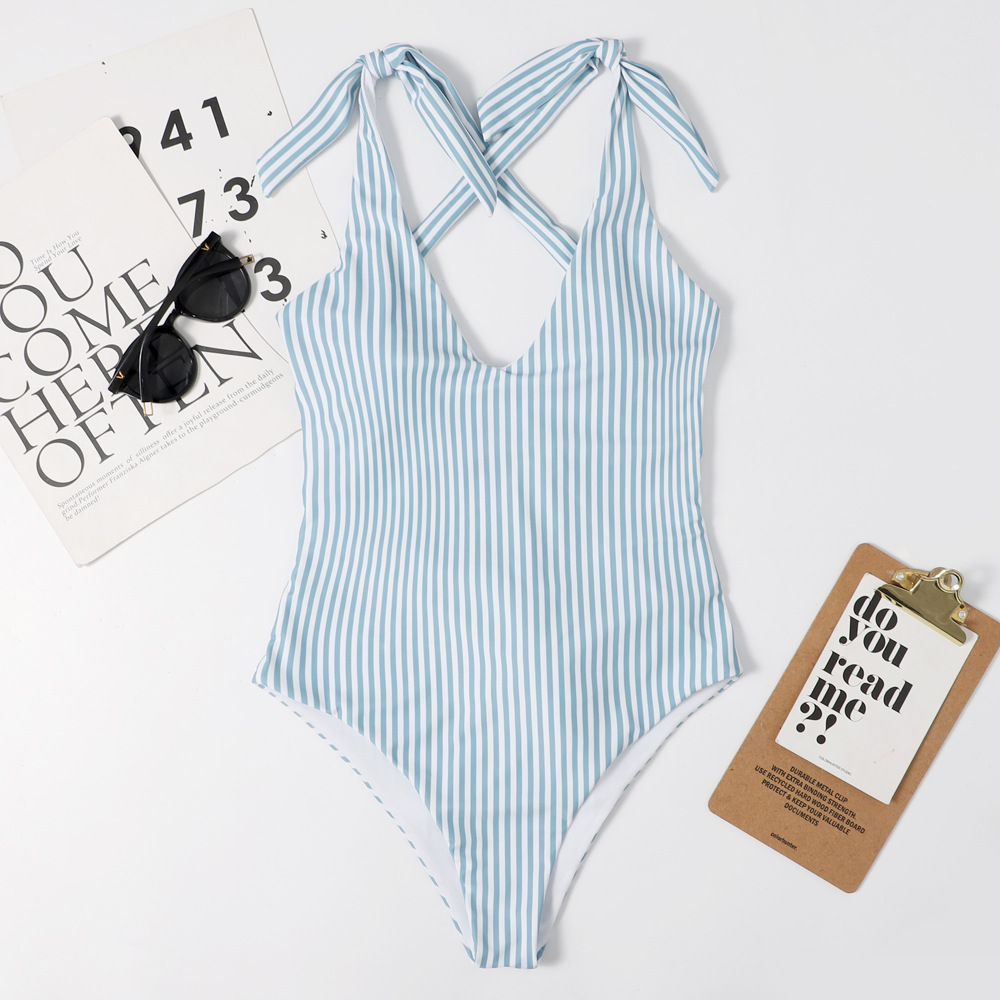 Title 5, Ladies Fashion Striped Sleeveless Swimsuit With...