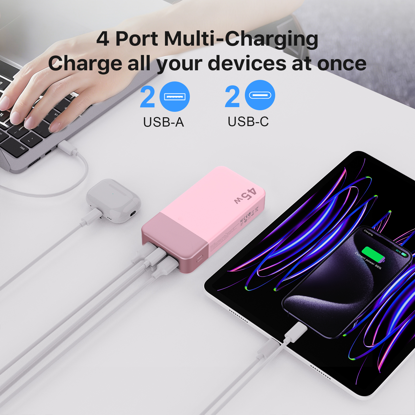 Australia Overseas Warehouse N OBIS 45W Fast Charging Power Bank 20000mAh Laotop Travel Essential Portable Cell Phone Charger With USB-C Input And Output 8