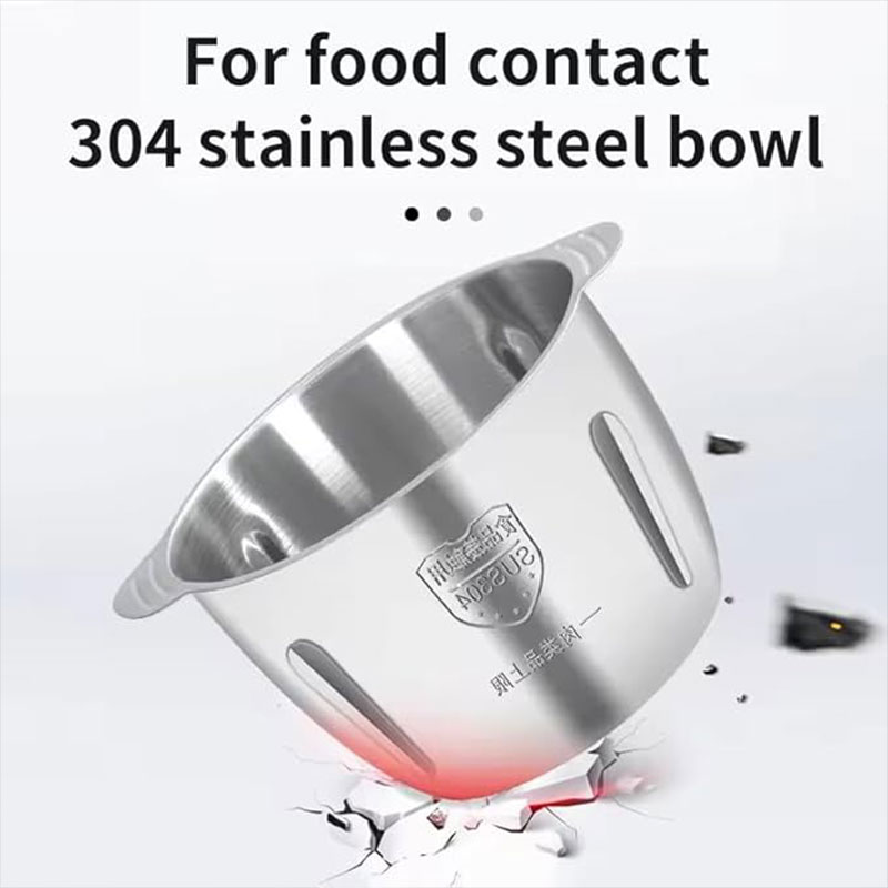 Electric Meat Grinder Mincer With Glass & Stainless Steel Containers Mixer Home — image 10