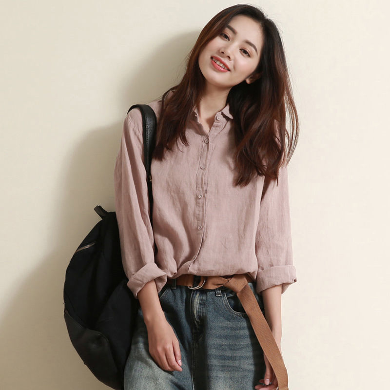 Women's Temperament Fashion Cotton And Linen Shirt