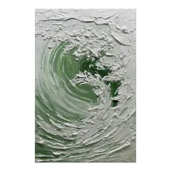 Nordic Ocean Waves Hand-painted Oil Painting On Canvas,Abstract Seaside Landscape Wall Art Poster Living Room Office Home Decor Mural - Without Inn... - View 1