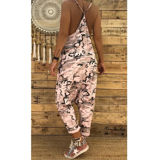 New Style Camouflage Jumpsuit With Suspenders Pink - Shop at LoveMi