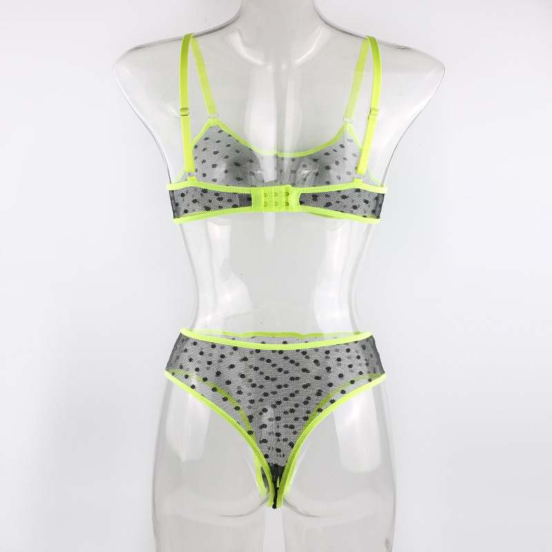 Title 29, Dot Mesh Fluorescent Green Sling Underwear Two-...