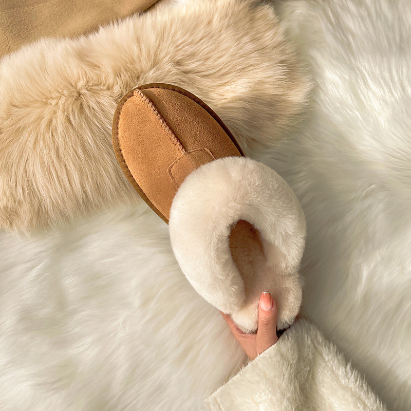Wrapped Wool Snow Boots With Fur