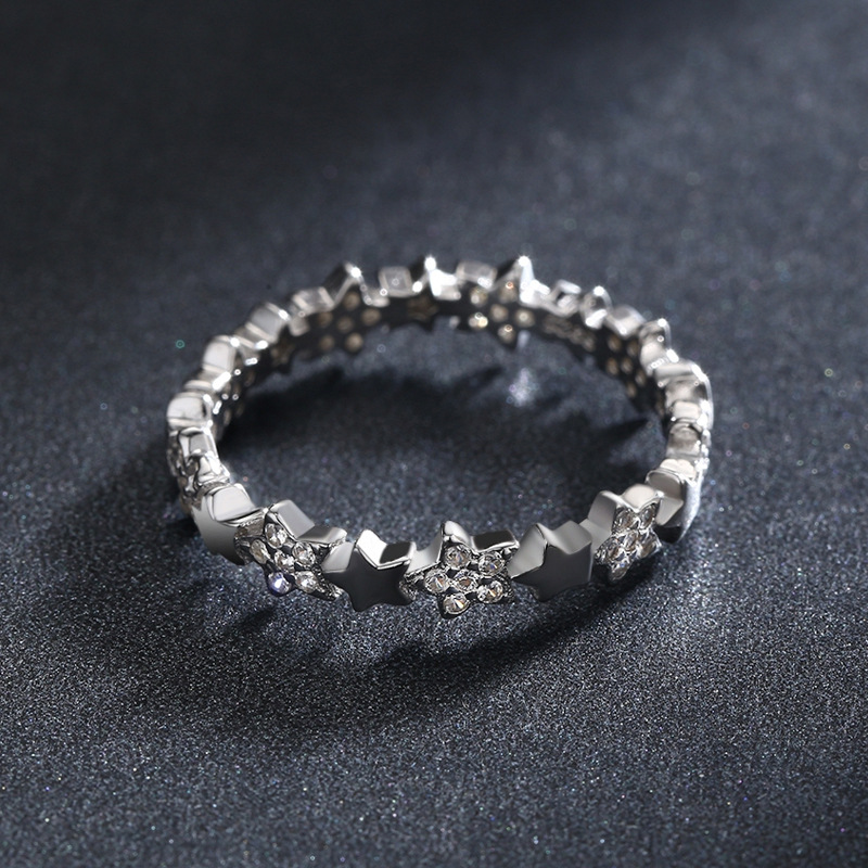 S925 Sterling Silver Starry Sky Fashion Elegant Ring For Women