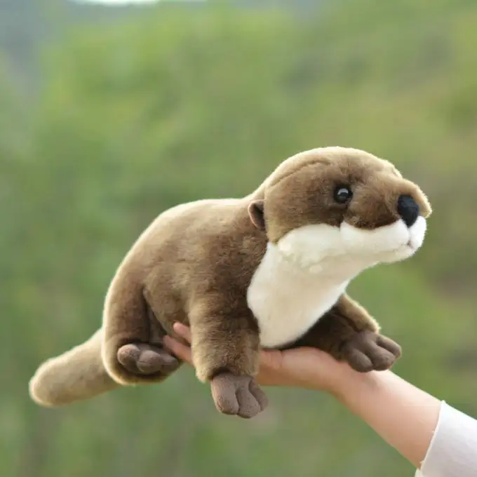 Simulation Otter Plush Toy Animal Doll Fishing Expert