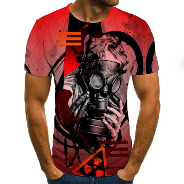 Digital Printing Fashion Casual Short sleeved Round Neck T shirt 58St - Shop at LoveMi