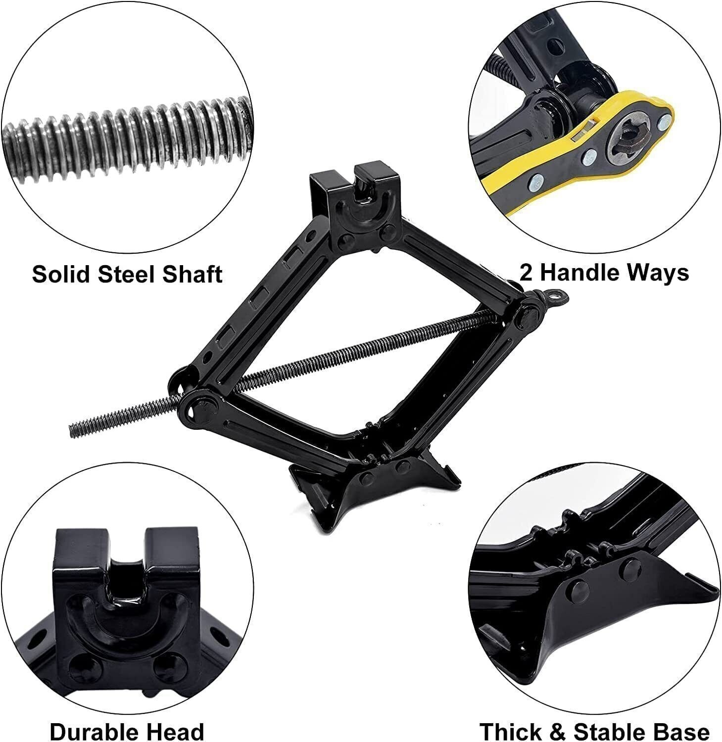 Scissor Jack Set 3 Ton Car Auto Kit With Hand Crank Wrench Lug UK — image 7