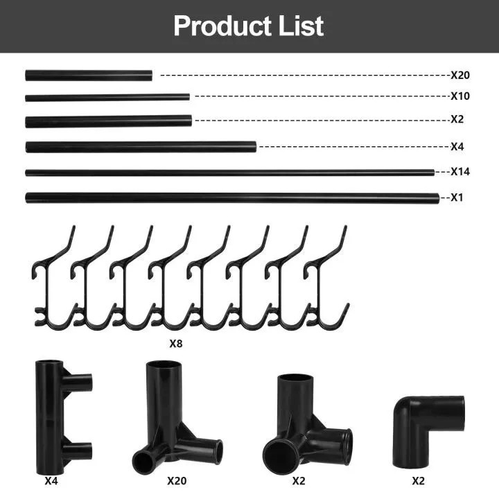 New Coat And Hat Stand 8 Hooks Metal Shoe Rack 5 Tiers Shelf Hanger Black 2