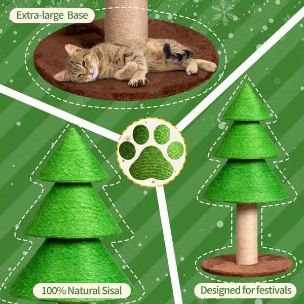 31.5in Christmas Tree Cat Scratcher, Cat Scratching Post For Indoor Cats, Large Sisal Cat Scratching Tree Cat Scratch Tower, Grass Green Default ... Default Title - Shop at LoveMi