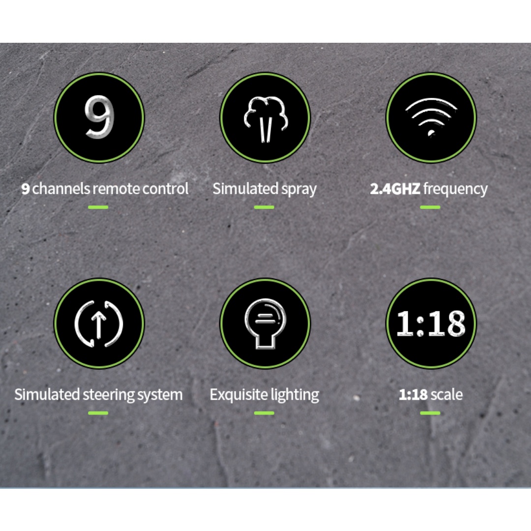 Huina 1316 1-18 Semi-Alloy Remote Controlled Fog Cannon Truck Toy 16