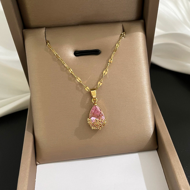 Necklace With Pink Waterdrop,Only Self-pickup Is Supported, And The Displayed Pr - Picture 6 of 6