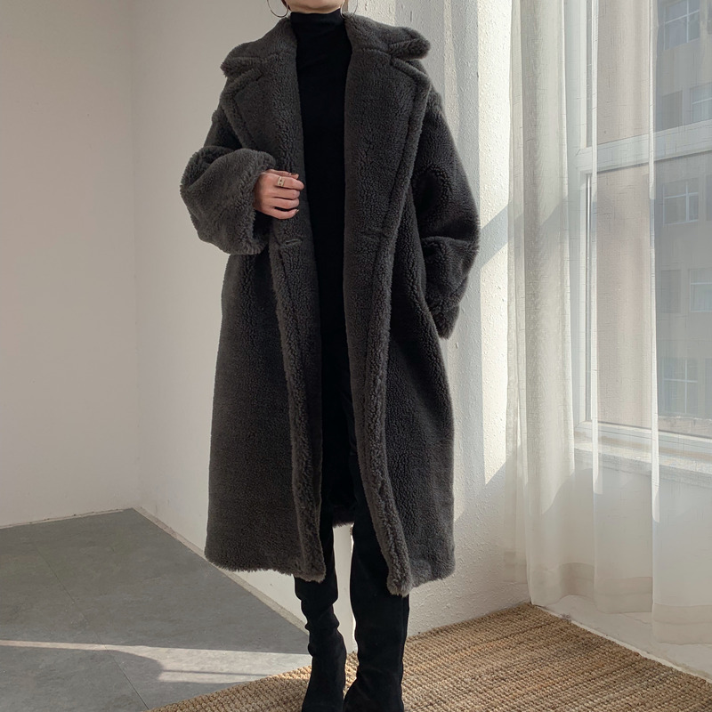 Coat Teddy Fleece Jacket Mid-length Cocoon Women's Winter