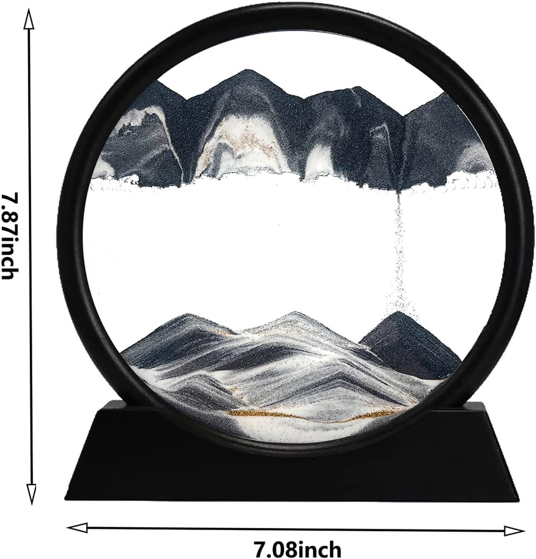 3d Dynamic Sand Art Moving Liquid Motion Picture Round Glass Desk_voghion.com