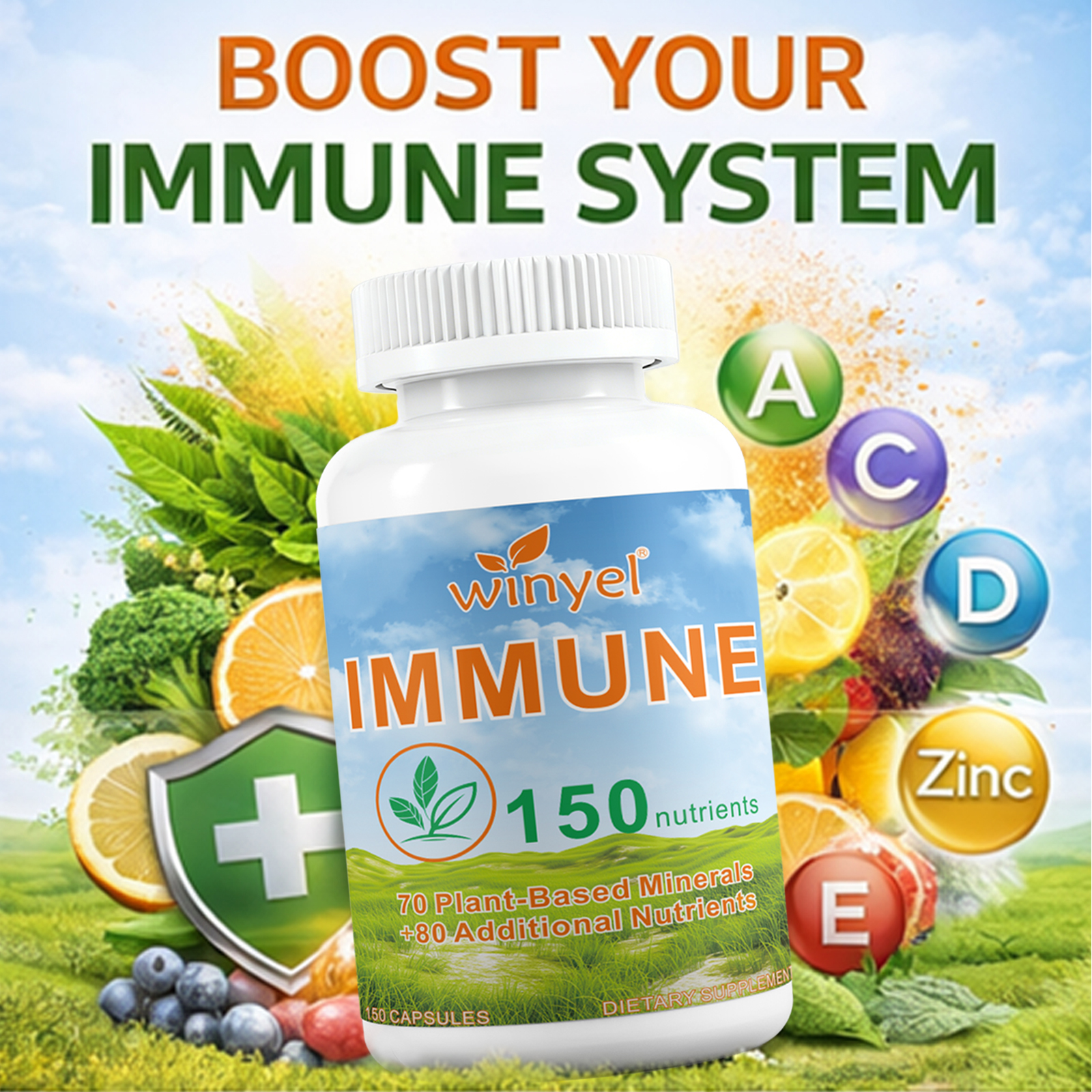 WINYEL IMMUNE 150 - The Ultimate Multivitamin & Immne Supplement, IMMU 150 Capsules - 150 Capsules 9