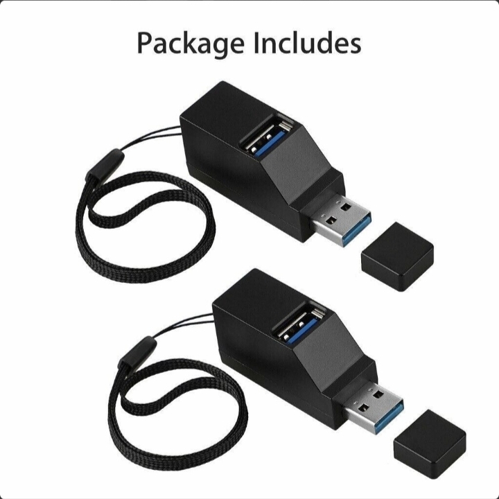 Boîte de séparation haute vitesse hub portable USB 3.0 à 3 ports, 2 pièces, pour PC