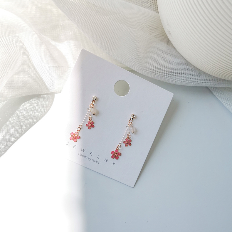 Little Japanese Girl Sweet Flower Earrings Hollow Small Flower