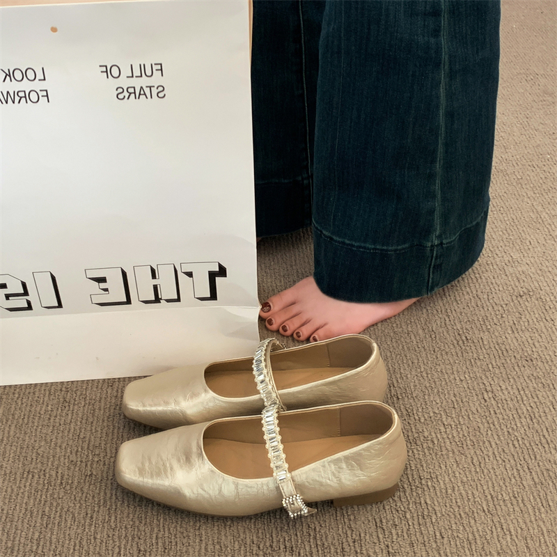 Metallic Leather Flats, picture 2 of 4
