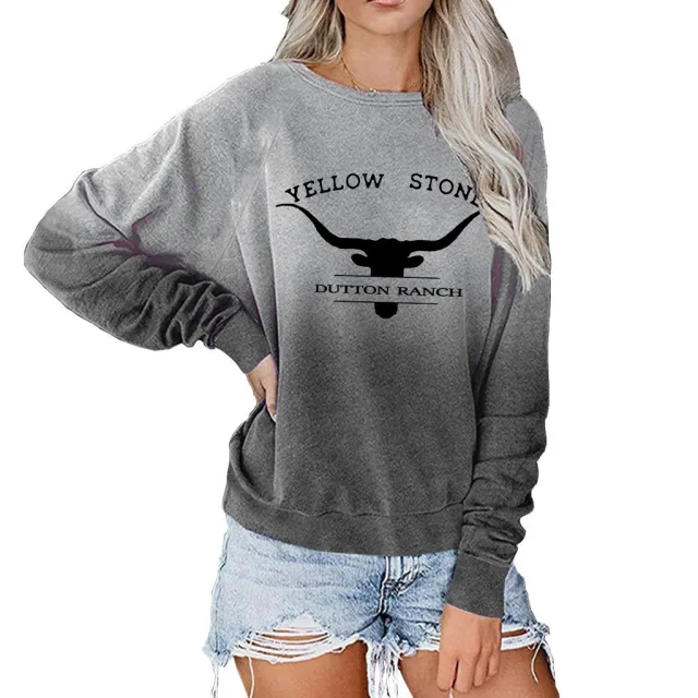 European And American Long sleeved Round Neck 3D Printed Casual Sweater Women 1Color 2Xl - Shop at LoveMi