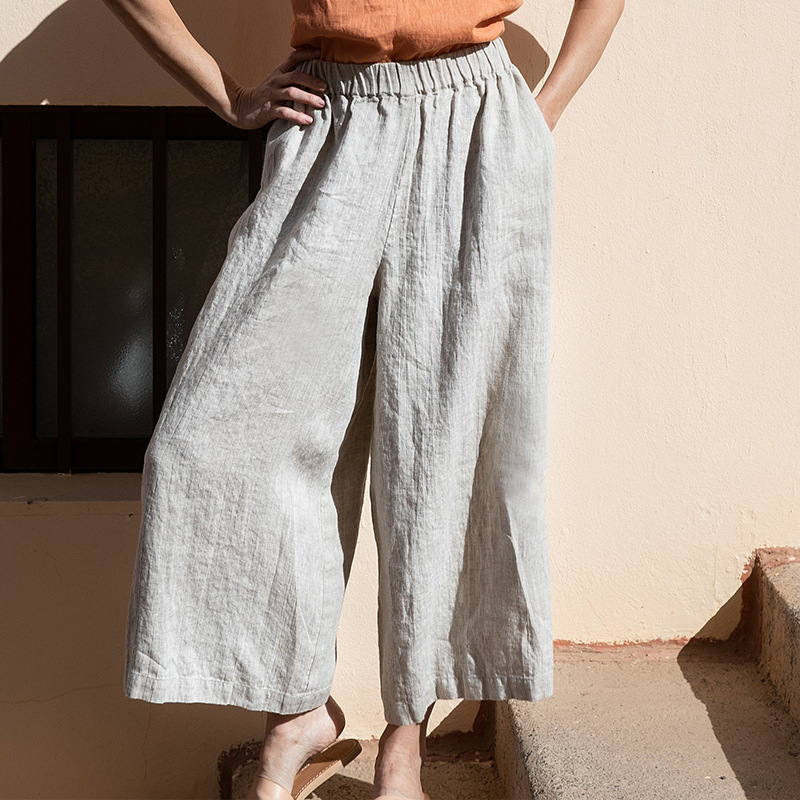 Title 7, High Waist Versatile Casual Drape Wide Leg Pants