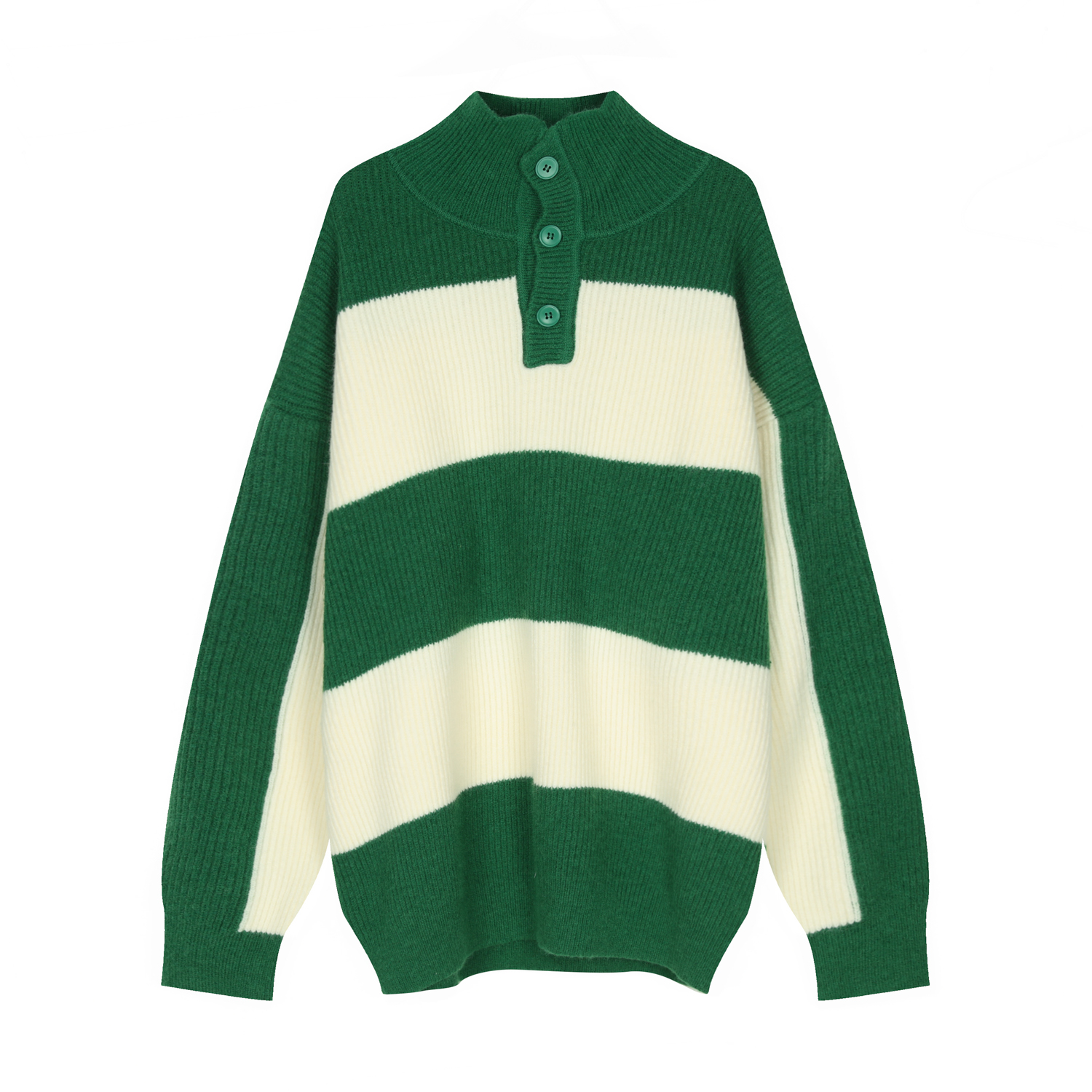 Striped Contrast Color Turtleneck Sweater Men Loose Autumn And Winter