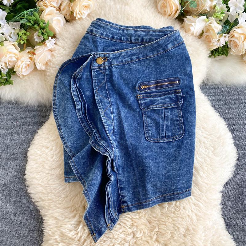 Niche Design Sexy Short Long-sleeved Denim Jacket Female High Waist Bag Hip Skirt Trend Two-piece Suit