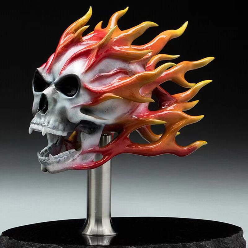 Glowing Flame Skull Resin Ornament Halloween (1color)