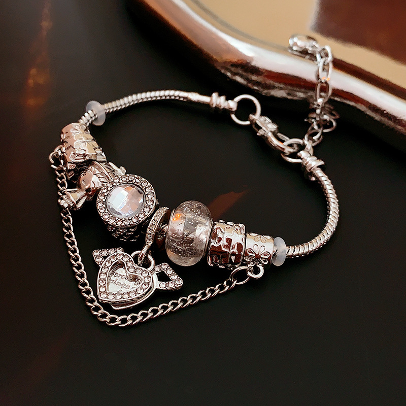 French Style Oval Zircon Bracelet For Women Sweet Luxury Bangle Wedding Party Fashion Jewelry