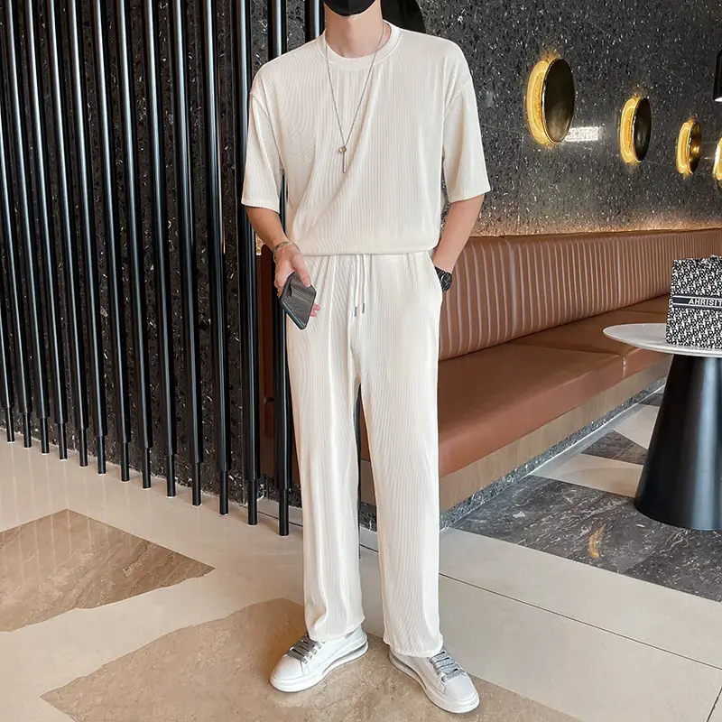 Loose Folds In Summer Trendy And Handsome Two-piece Suit