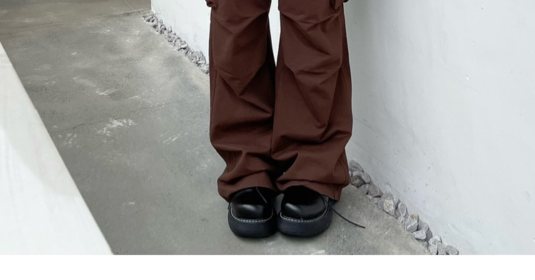 Title 1, Guochao Large Pocket Retro Casual Zipper Pants