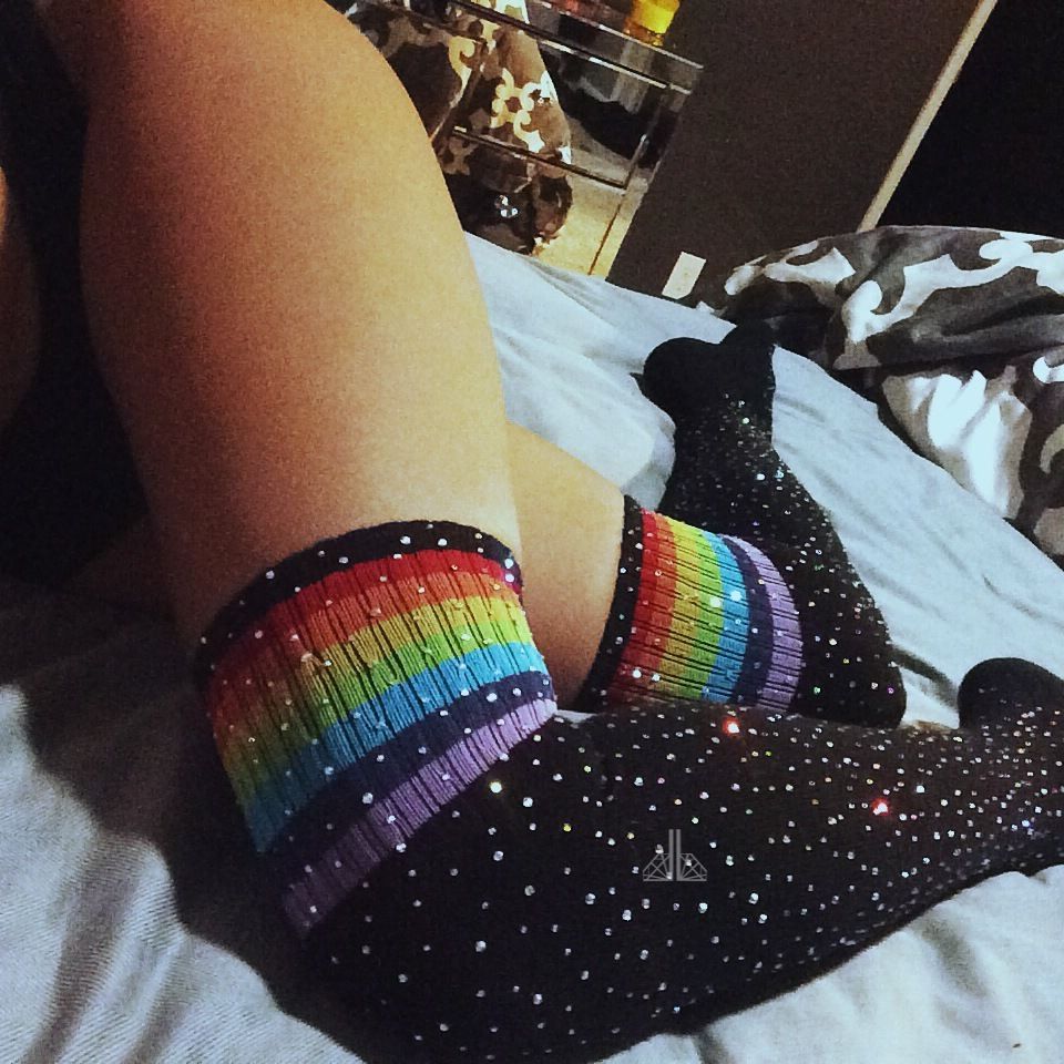 Black socks color strips