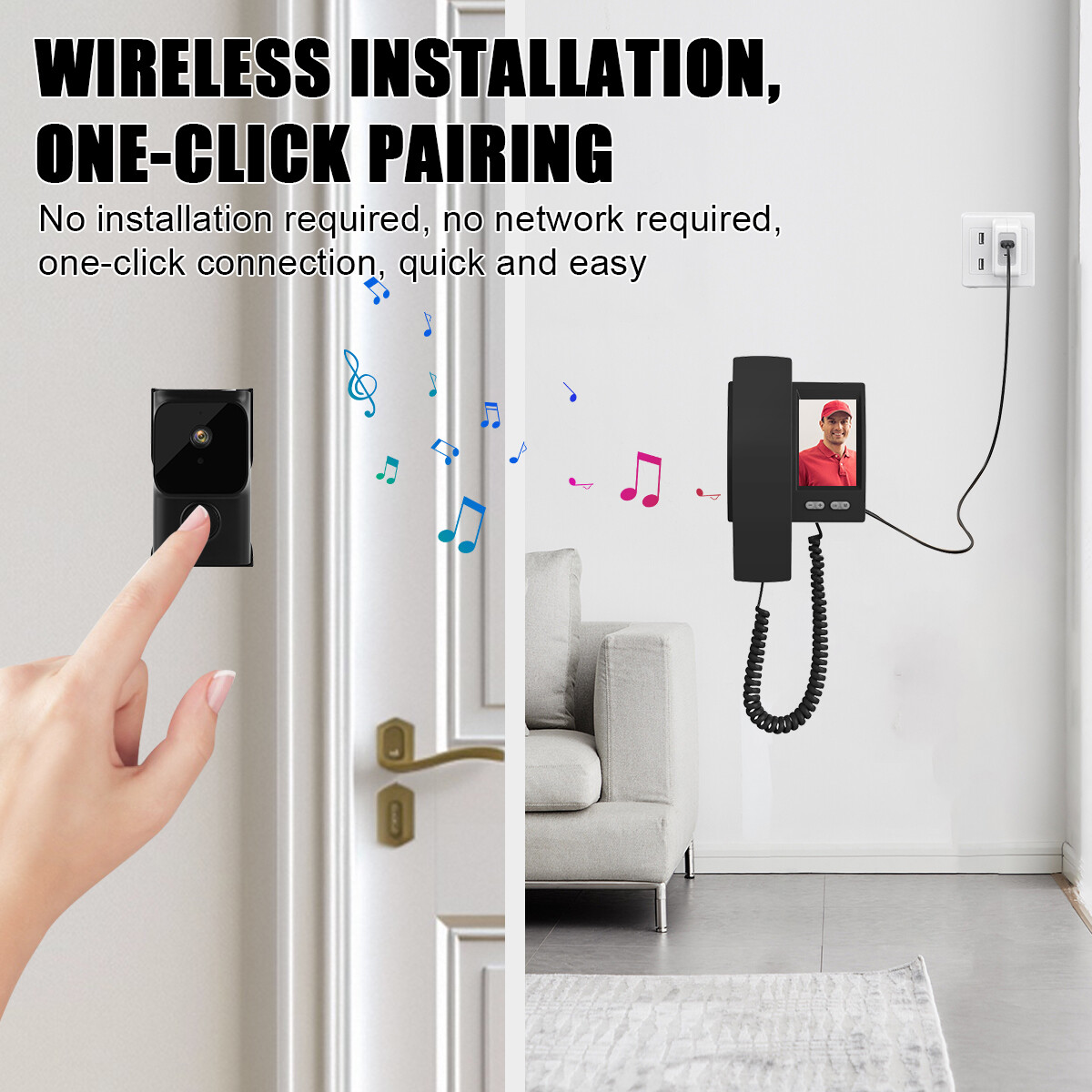 NEW Smart Wireless WiFi Ring Doorbell Security Intercom Video Camera Door Bell.