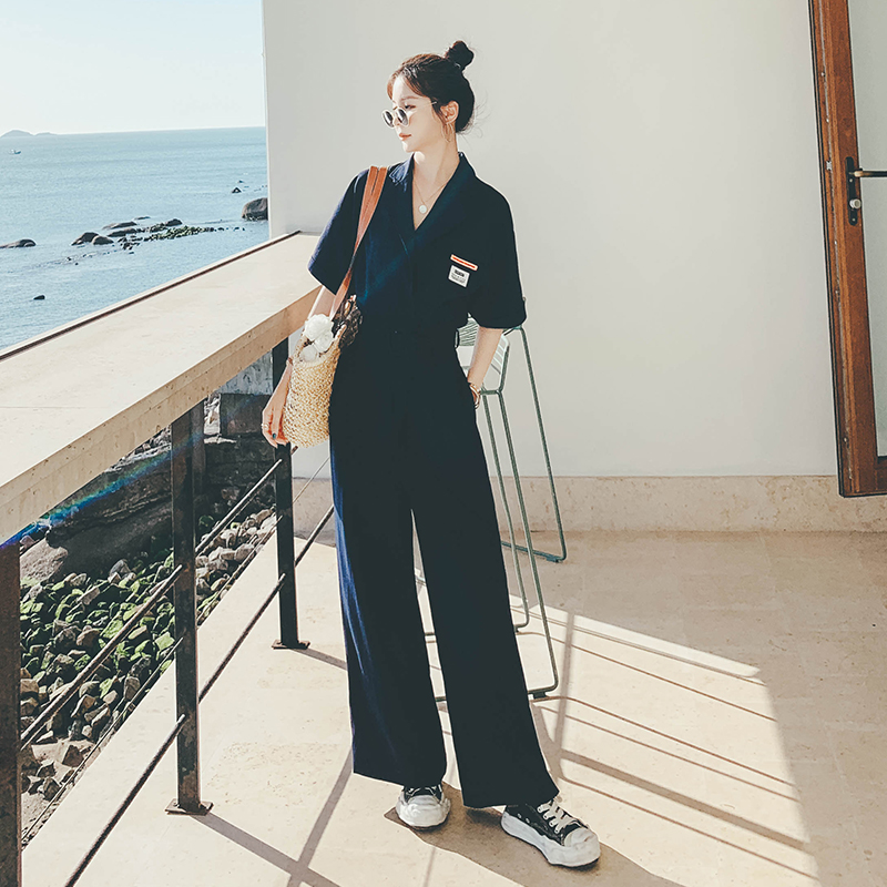 V-Neck Straight-Leg Jumpsuit, picture 4 of 8