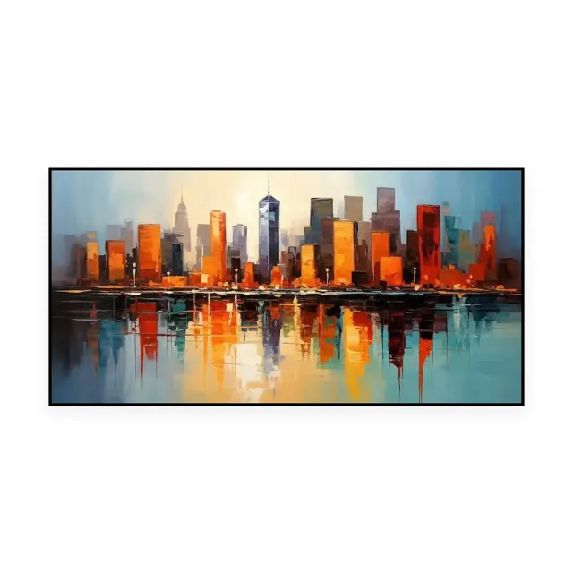 Handmade Oil Painting Canvas Wall Art Decoration Modern Abstract Urban Architectural Street Scenes For Home Decor Rolled Frameless Unstretched Pain... Without Inner Frame - Shop at LoveMi